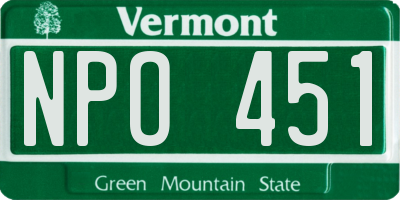 VT license plate NPO451