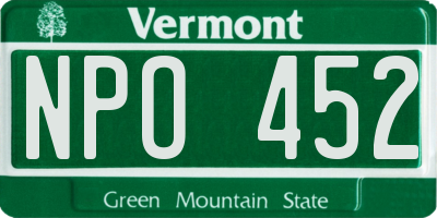 VT license plate NPO452