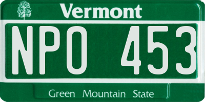 VT license plate NPO453