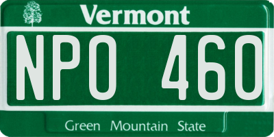 VT license plate NPO460