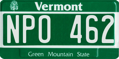VT license plate NPO462