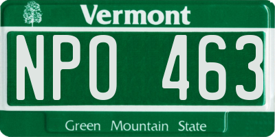 VT license plate NPO463