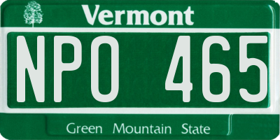 VT license plate NPO465