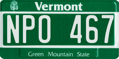 VT license plate NPO467