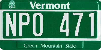 VT license plate NPO471