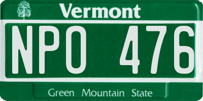 VT license plate NPO476