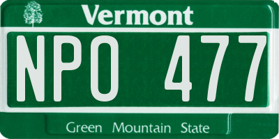 VT license plate NPO477