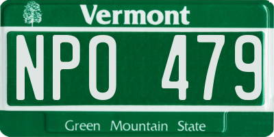 VT license plate NPO479