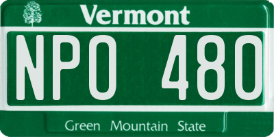 VT license plate NPO480