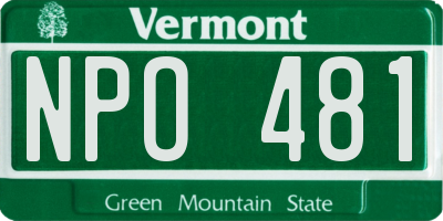 VT license plate NPO481