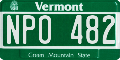 VT license plate NPO482