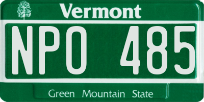 VT license plate NPO485
