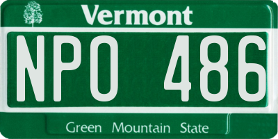 VT license plate NPO486