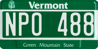 VT license plate NPO488
