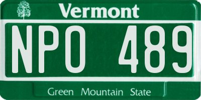 VT license plate NPO489