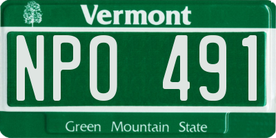 VT license plate NPO491