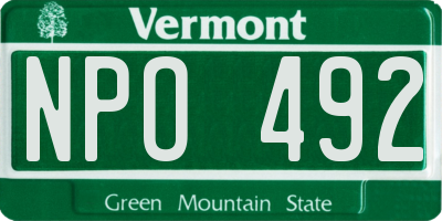 VT license plate NPO492