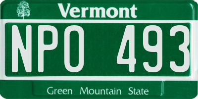 VT license plate NPO493