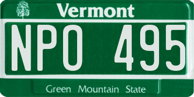 VT license plate NPO495