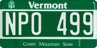 VT license plate NPO499