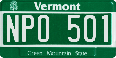 VT license plate NPO501