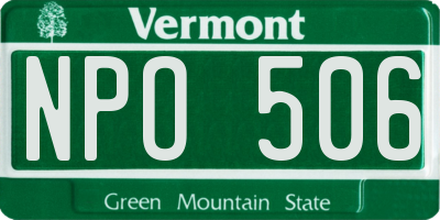 VT license plate NPO506