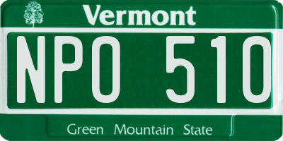 VT license plate NPO510