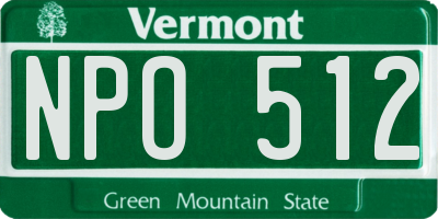 VT license plate NPO512