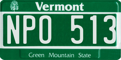 VT license plate NPO513