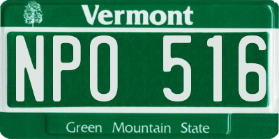 VT license plate NPO516