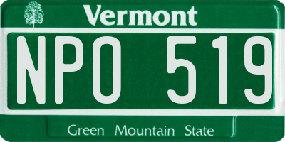 VT license plate NPO519