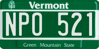 VT license plate NPO521