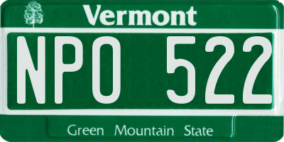 VT license plate NPO522