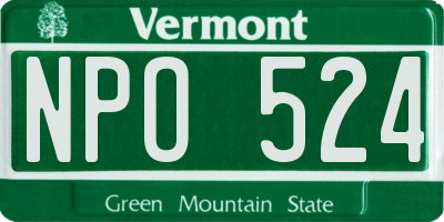 VT license plate NPO524