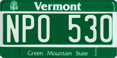 VT license plate NPO530