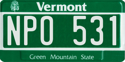 VT license plate NPO531