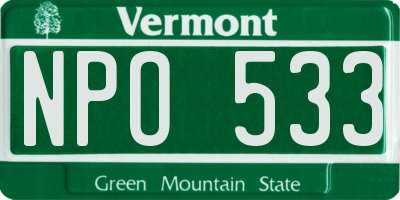 VT license plate NPO533