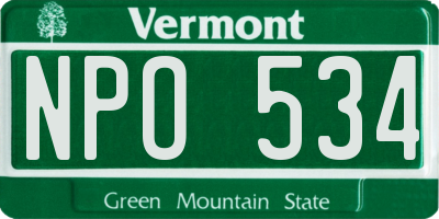 VT license plate NPO534