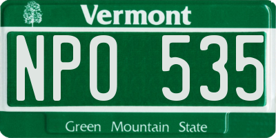 VT license plate NPO535