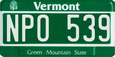 VT license plate NPO539