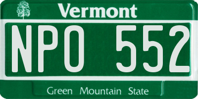VT license plate NPO552