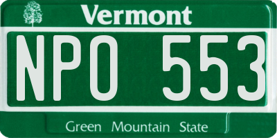 VT license plate NPO553