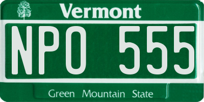 VT license plate NPO555
