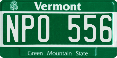 VT license plate NPO556