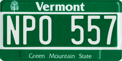 VT license plate NPO557