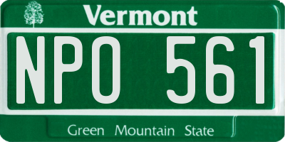 VT license plate NPO561