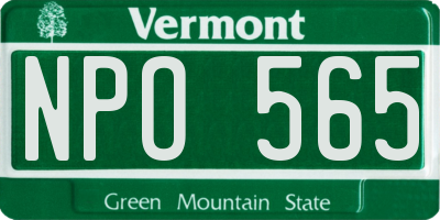 VT license plate NPO565