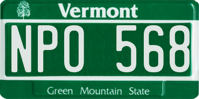 VT license plate NPO568