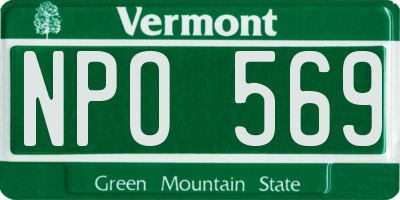 VT license plate NPO569
