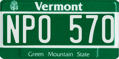 VT license plate NPO570